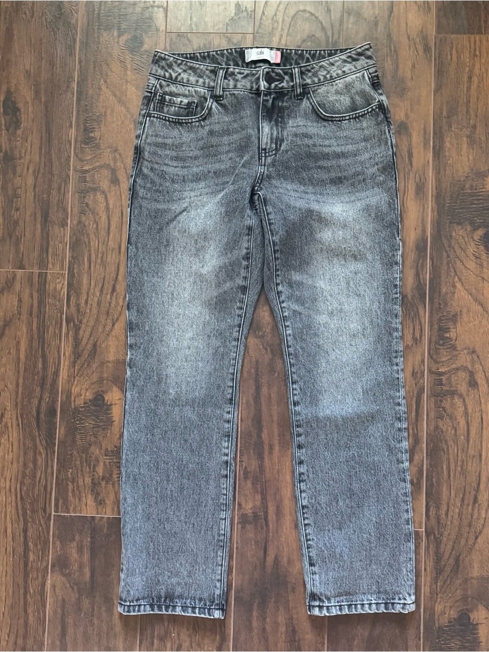 cabi Size 2 Smoke Wash Charcoal Grey 100% Boyfriend Jeans